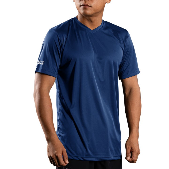 เสื้อยืดคอวีสีกรมท่า แขนสั้น VALOR PX สวมใส่สบาย เหมาะกับการออกกำลังกาย