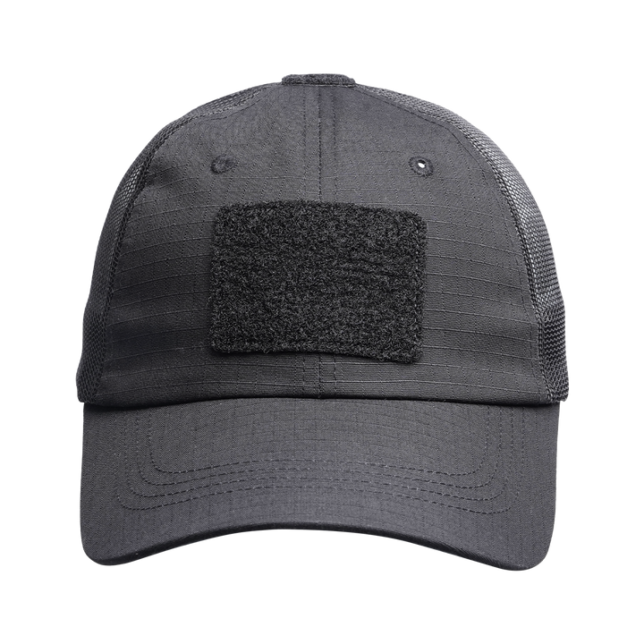 VALOR PX Tactical Mesh Cap หมวกแก็ปยุทธวิธีสีกากี มุมด้านหน้า มีแผ่นเวลโคร ระบายอากาศดี เหมาะสำหรับทหารและบุคคลทั่วไป