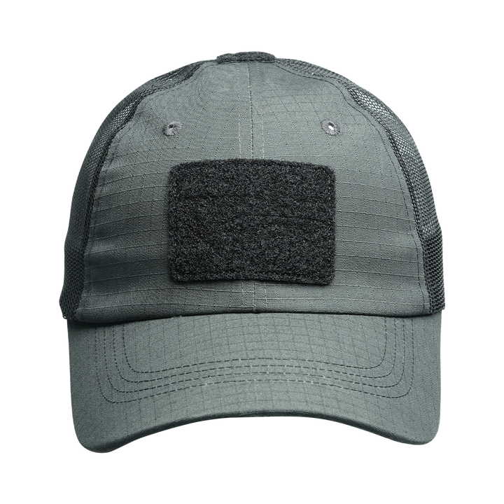 VALOR PX Tactical Mesh Cap หมวกแก็ปยุทธวิธีสีเขียวทหาร มุมด้านหน้า มีแผ่นเวลโครที่เปลี่ยนป้ายกาก ระบายอากาศ