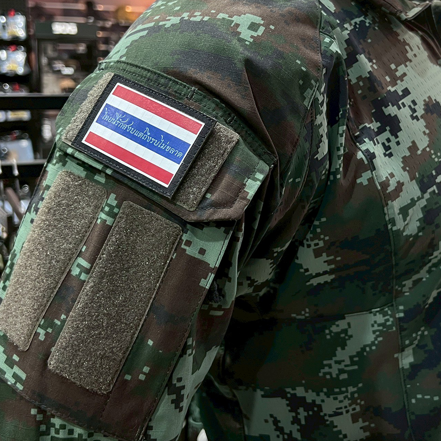 VALOR PX - Flag Patches ไทยนี้รักสงบ แต่ถึงรบไม่ขลาด ขนาด 7.5cm x 5cm