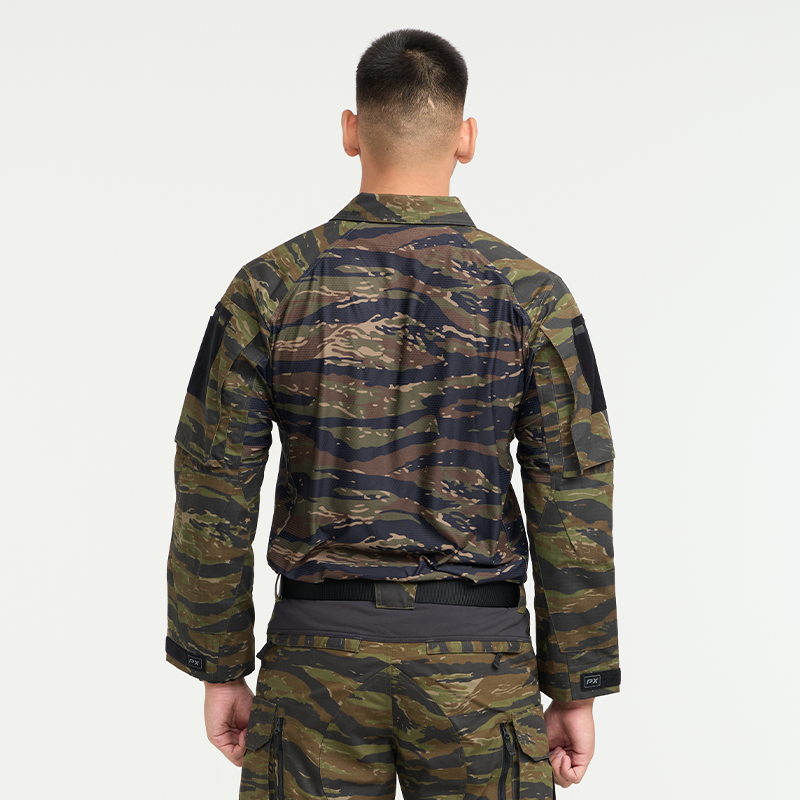 VALOR PX - NATIVE COMBAT SHIRT [Tiger Stripe] เสื้อคอมแบท ตำรวจพลร่ม