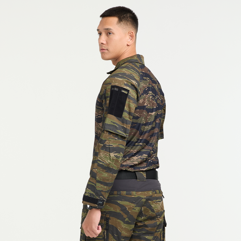 VALOR PX - NATIVE COMBAT SHIRT [Tiger Stripe] เสื้อคอมแบท ตำรวจพลร่ม