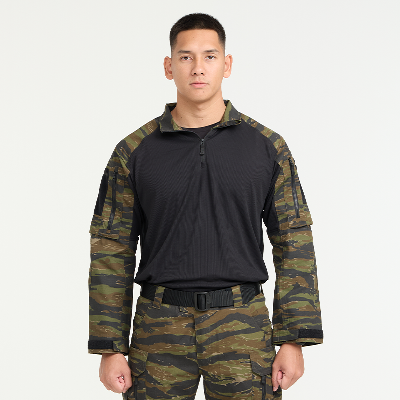 VALOR PX - NATIVE COMBAT SHIRT [Tiger Stripe] เสื้อคอมแบท ตำรวจพลร่ม