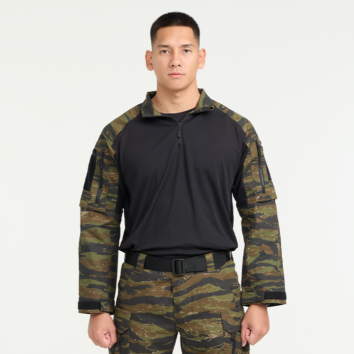 VALOR PX - NATIVE COMBAT SHIRT [Tiger Stripe] เสื้อคอมแบท ตำรวจพลร่ม