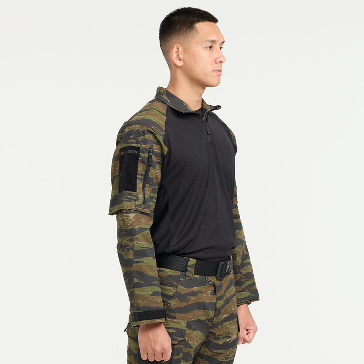 VALOR PX - NATIVE COMBAT SHIRT [Tiger Stripe] เสื้อคอมแบท ตำรวจพลร่ม