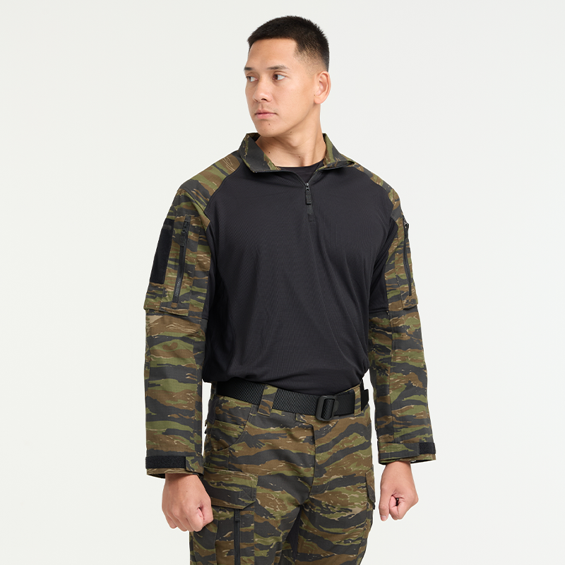 VALOR PX - NATIVE COMBAT SHIRT [Tiger Stripe] เสื้อคอมแบท ตำรวจพลร่ม
