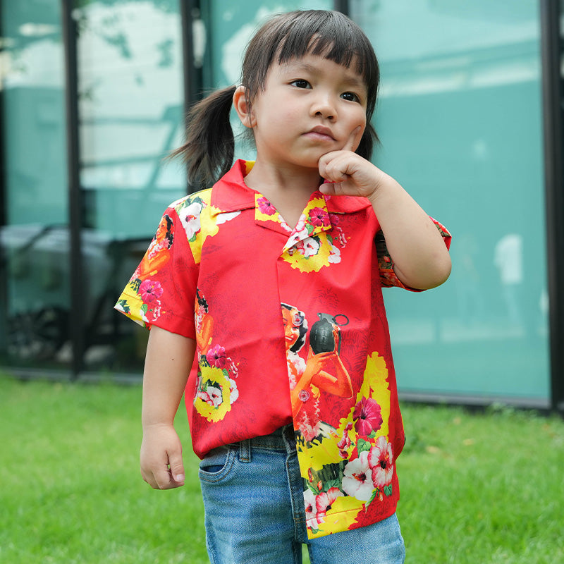 เสื้อฮาวายเด็ก VALOR PX - Girl Bomb Kids Hawaii Shirt