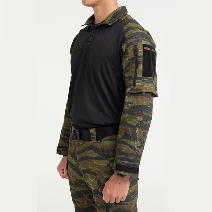 VALOR PX - NATIVE COMBAT SHIRT [Tiger Stripe] เสื้อคอมแบท ตำรวจพลร่ม