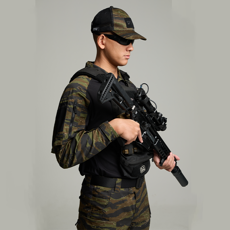 VALOR PX - NATIVE COMBAT SHIRT [Tiger Stripe] เสื้อคอมแบท ตำรวจพลร่ม