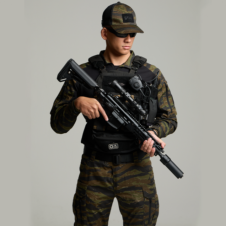 VALOR PX - NATIVE COMBAT SHIRT [Tiger Stripe] เสื้อคอมแบท ตำรวจพลร่ม