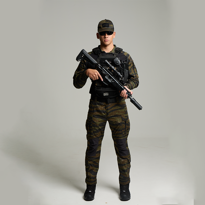 VALOR PX - NATIVE COMBAT SHIRT [Tiger Stripe] เสื้อคอมแบท ตำรวจพลร่ม