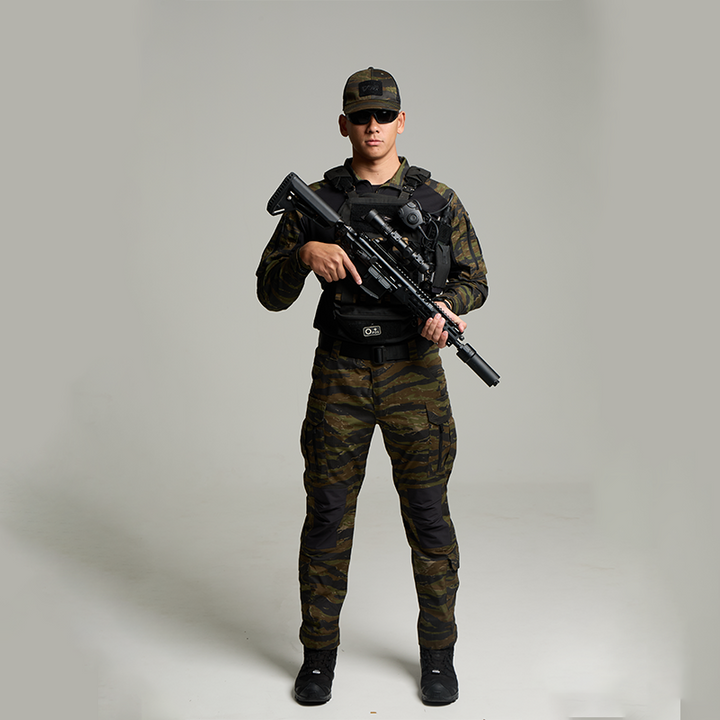 VALOR PX - NATIVE COMBAT SHIRT [Tiger Stripe] เสื้อคอมแบท ตำรวจพลร่ม