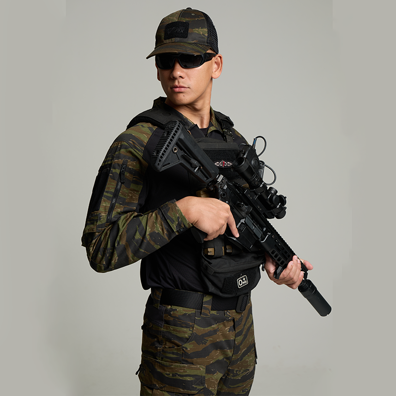 VALOR PX - NATIVE COMBAT SHIRT [Tiger Stripe] เสื้อคอมแบท ตำรวจพลร่ม