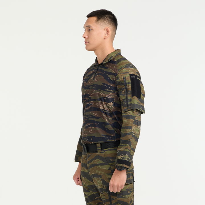 VALOR PX - NATIVE COMBAT SHIRT [Tiger Stripe] เสื้อคอมแบท ตำรวจพลร่ม