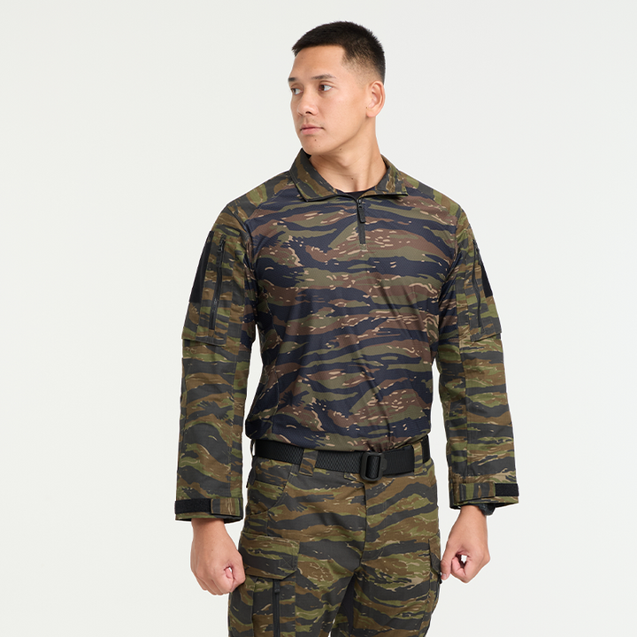 VALOR PX - NATIVE COMBAT SHIRT [Tiger Stripe] เสื้อคอมแบท ตำรวจพลร่ม