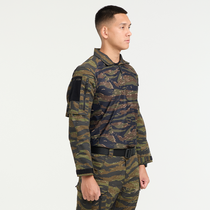 VALOR PX - NATIVE COMBAT SHIRT [Tiger Stripe] เสื้อคอมแบท ตำรวจพลร่ม