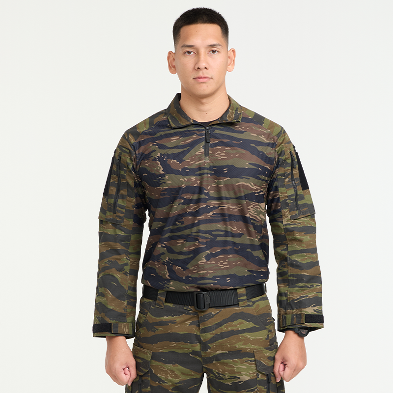 VALOR PX - NATIVE COMBAT SHIRT [Tiger Stripe] เสื้อคอมแบท ตำรวจพลร่ม