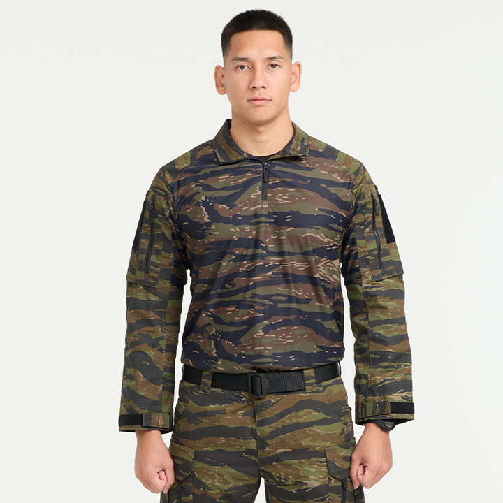 VALOR PX - NATIVE COMBAT SHIRT [Tiger Stripe] เสื้อคอมแบท ตำรวจพลร่ม