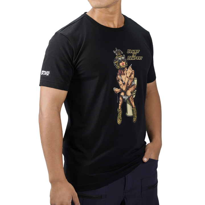 เสื้อยืดสกรีนลาย VALOR PX - Combat in Comfort T-Shirt เสื้อใส่เที่ยว ลายกราฟิก