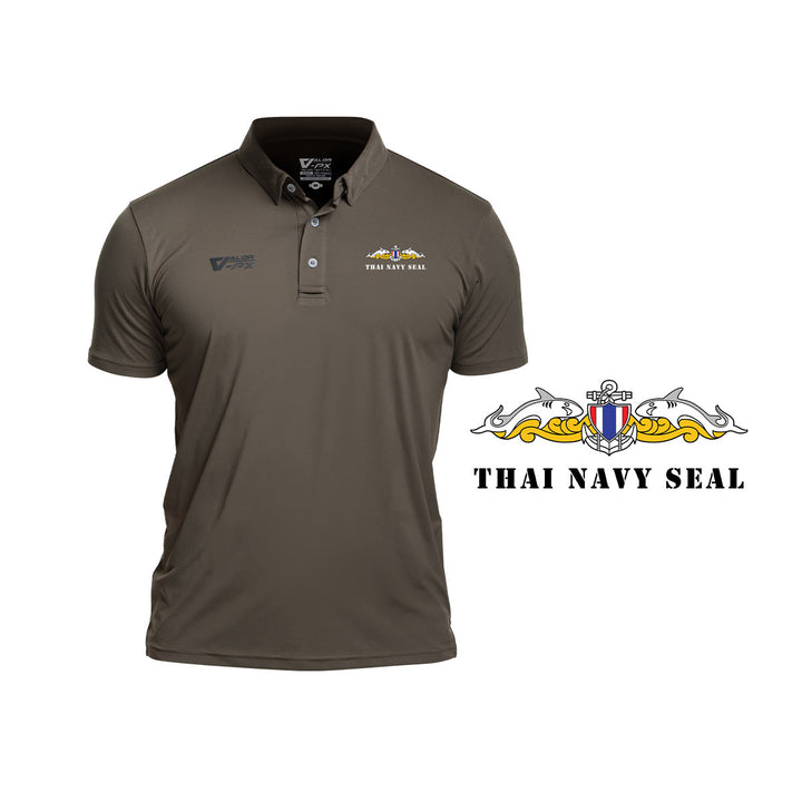 VALOR PX – เสื้อโปโล หน่วยบัญชาการสงครามพิเศษทางเรือ (SEAL) [สกรีนโลโก้หน่วยงาน ฟรี  I  Logo ภาษาอังกฤษ]