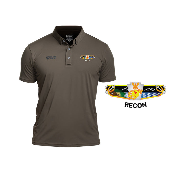 VALOR PX – เสื้อโปโล หน่วยสงครามพิเศษ RECON [สกรีนโลโก้หน่วยงาน ฟรี]