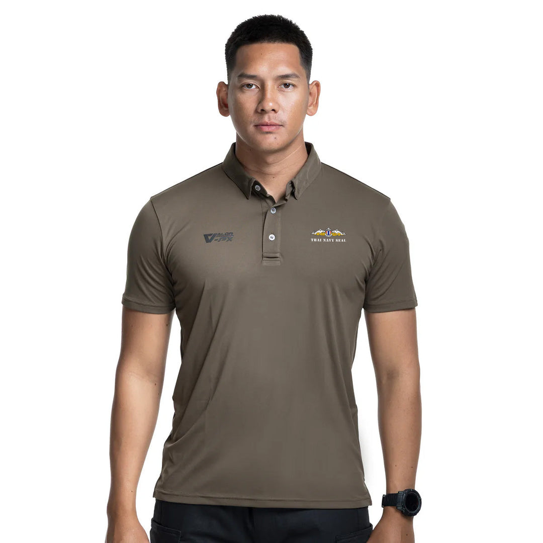 VALOR PX – เสื้อโปโล หน่วยบัญชาการสงครามพิเศษทางเรือ (SEAL) [สกรีนโลโก้หน่วยงาน ฟรี  I  Logo ภาษาอังกฤษ]