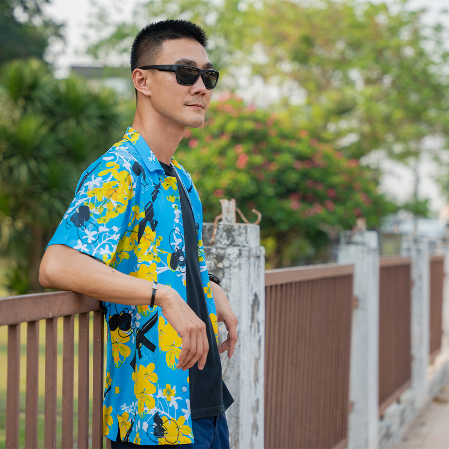 เสื้อฮาวาย VALOR PX - ไอยรา ห้าห้าหก Hawaii Shirt [Blue]
