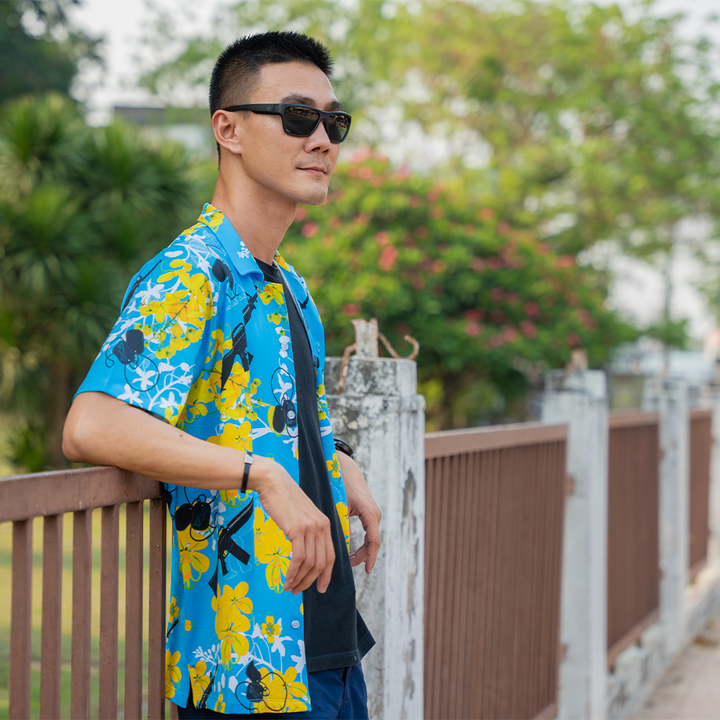 เสื้อฮาวาย VALOR PX - ไอยรา ห้าห้าหก Hawaii Shirt [Blue]