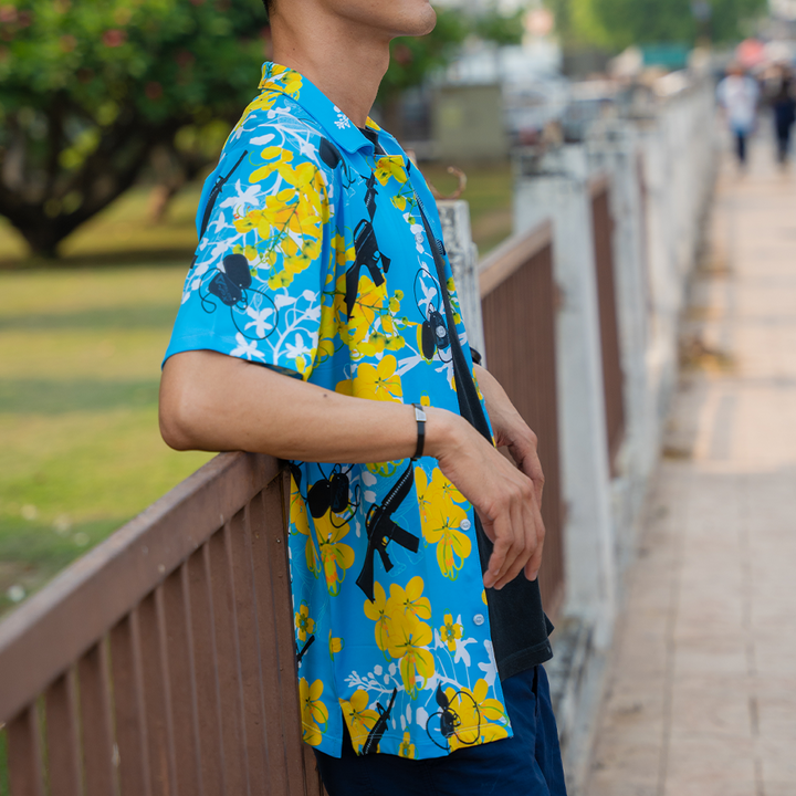 เสื้อฮาวาย VALOR PX - ไอยรา ห้าห้าหก Hawaii Shirt [Blue]