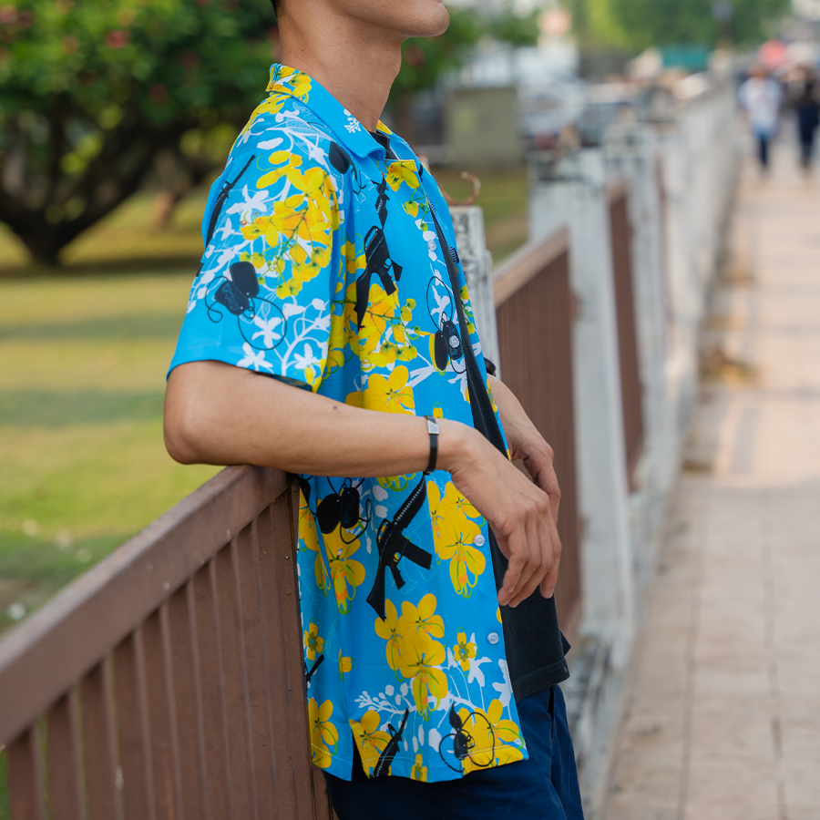 เสื้อฮาวาย VALOR PX - ไอยรา ห้าห้าหก Hawaii Shirt [Blue]