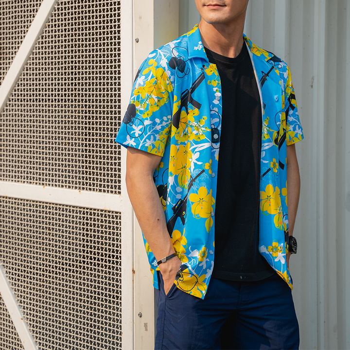 เสื้อฮาวาย VALOR PX - ไอยรา ห้าห้าหก Hawaii Shirt [Blue]