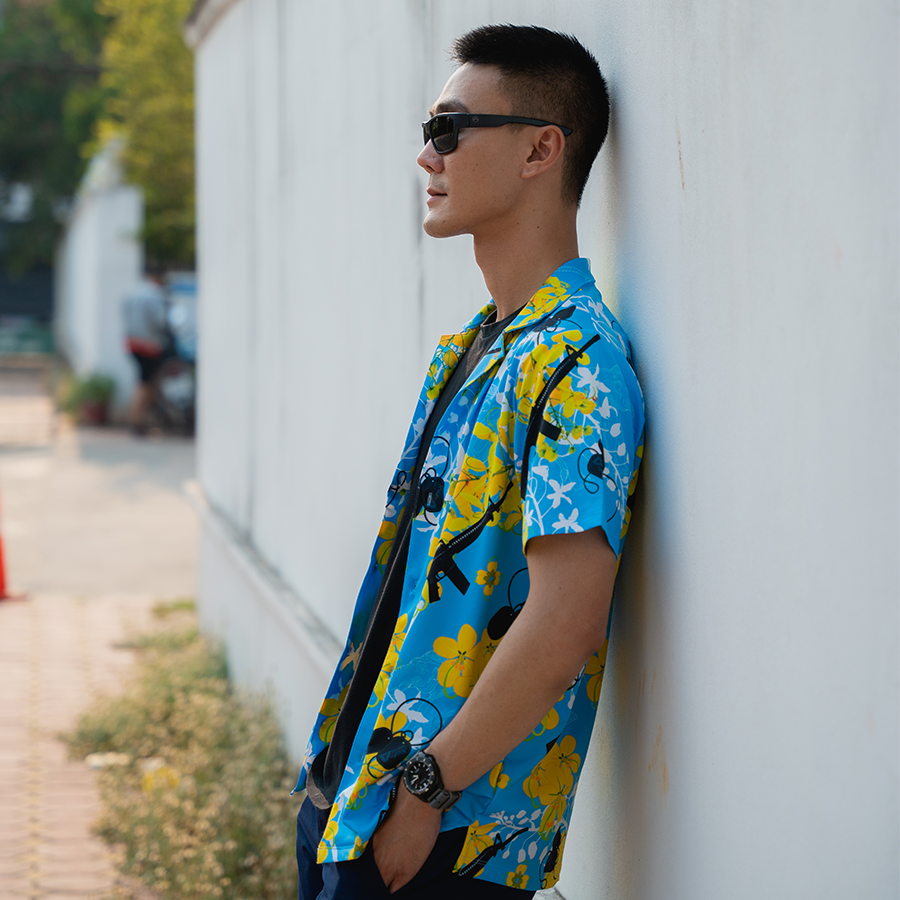 เสื้อฮาวาย VALOR PX - ไอยรา ห้าห้าหก Hawaii Shirt [Blue]