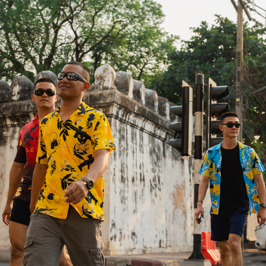 เสื้อฮาวาย VALOR PX - พญาครุฑประทับ Scar Hawaii Shirt