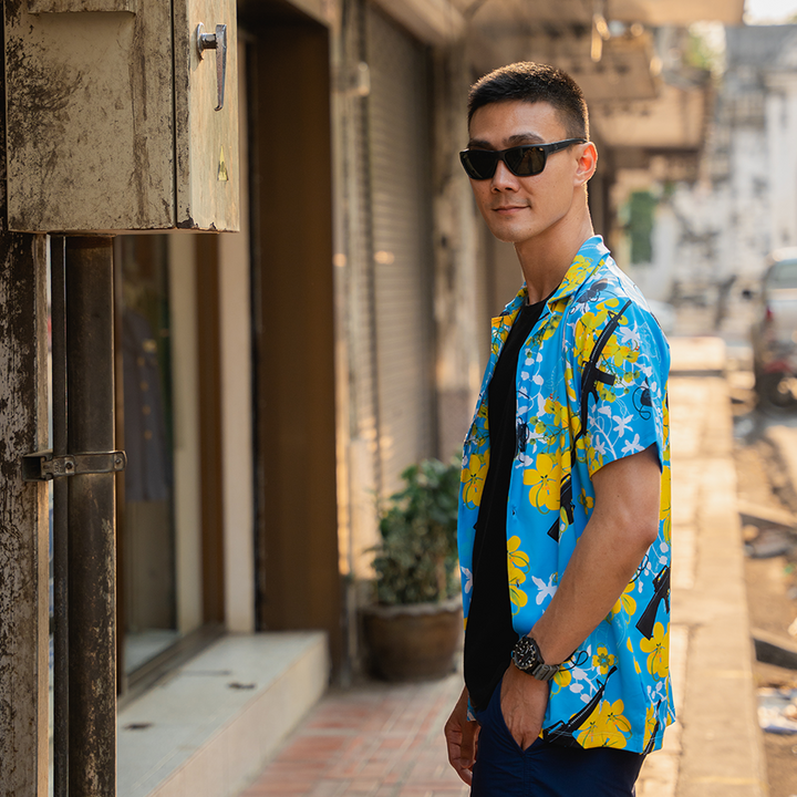 เสื้อฮาวาย VALOR PX - ไอยรา ห้าห้าหก Hawaii Shirt [Blue]