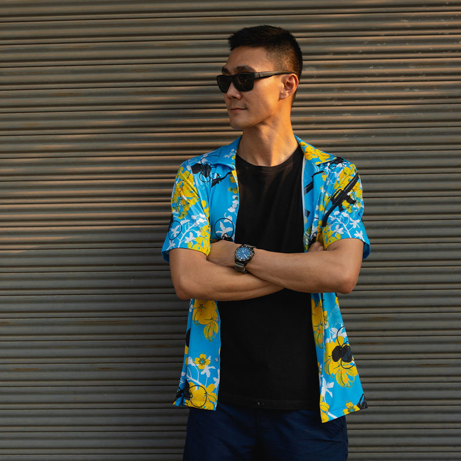 เสื้อฮาวาย VALOR PX - ไอยรา ห้าห้าหก Hawaii Shirt [Blue]