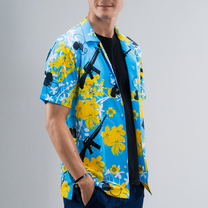 เสื้อฮาวาย VALOR PX - ไอยรา ห้าห้าหก Hawaii Shirt [Blue]