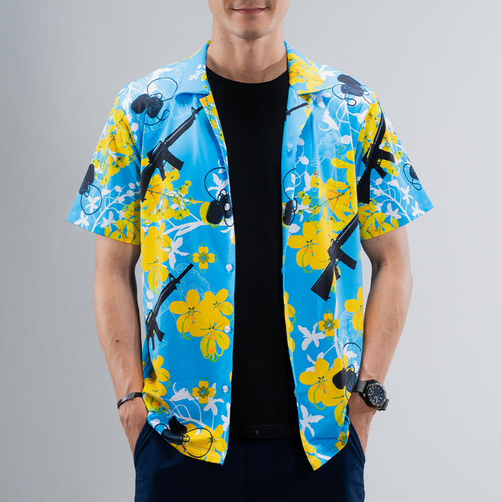 เสื้อฮาวาย VALOR PX - ไอยรา ห้าห้าหก Hawaii Shirt [Blue]