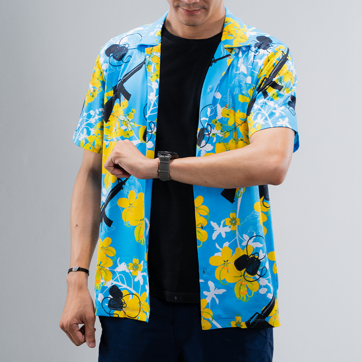 เสื้อฮาวาย VALOR PX - ไอยรา ห้าห้าหก Hawaii Shirt [Blue]