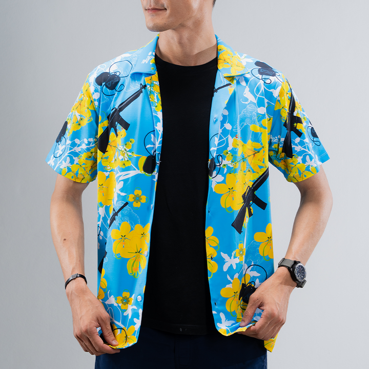 เสื้อฮาวาย VALOR PX - ไอยรา ห้าห้าหก Hawaii Shirt [Blue]