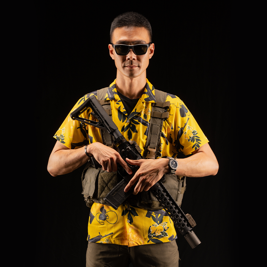 เสื้อฮาวาย VALOR PX - พญาครุฑประทับ Scar Hawaii Shirt