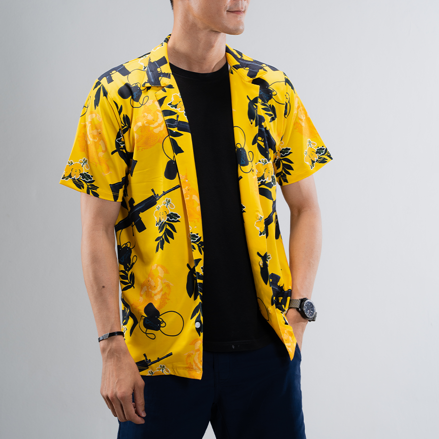 เสื้อฮาวาย VALOR PX - พญาครุฑประทับ Scar Hawaii Shirt