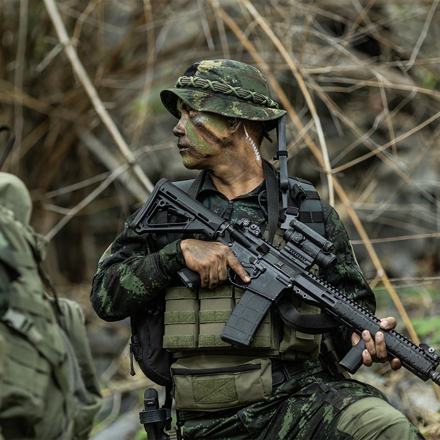 เสื้อทหาร Valor PX - Native Combat Shirt เสื้อคอมแบทลายพราง ทหารบก