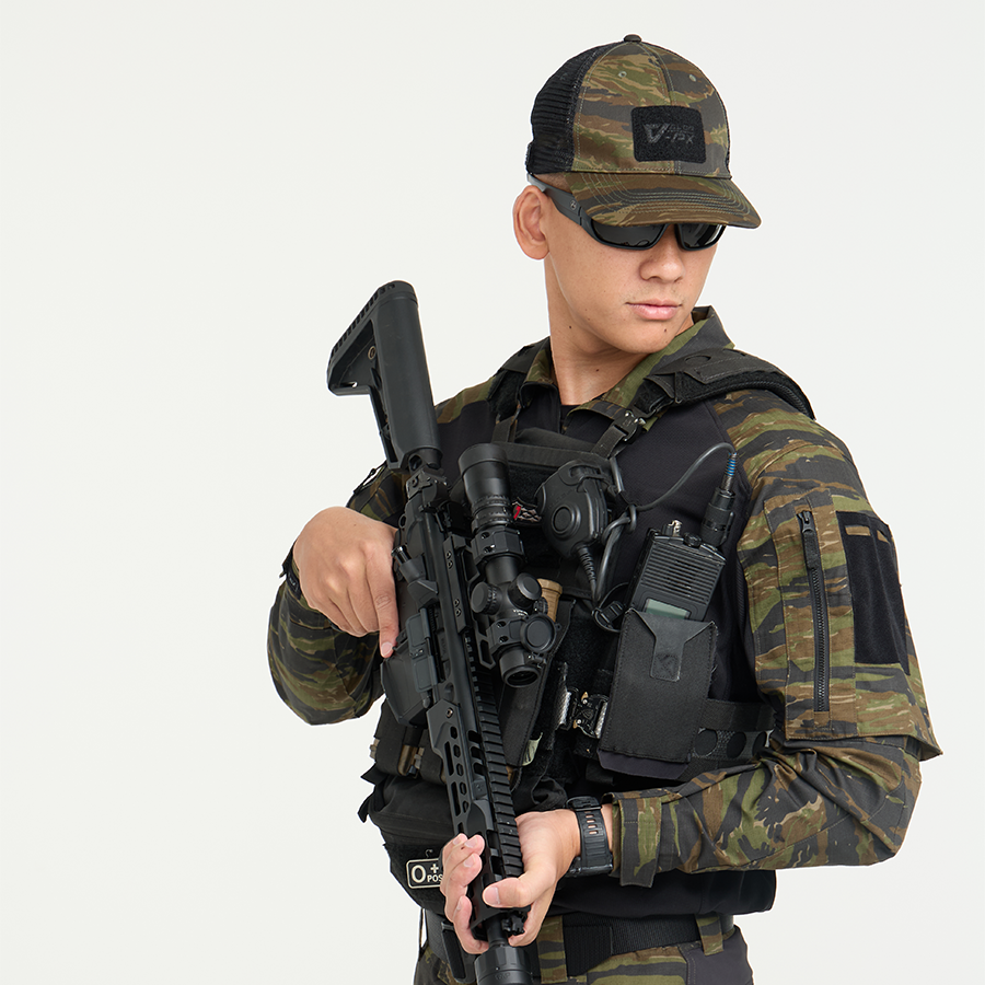 เสื้อทหาร Valor PX - Native Combat Shirt [Tiger Stripe] เสื้อคอมแบท ตำรวจพลร่ม