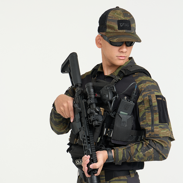 เสื้อทหาร Valor PX - Native Combat Shirt [Tiger Stripe] เสื้อคอมแบท ตำรวจพลร่ม