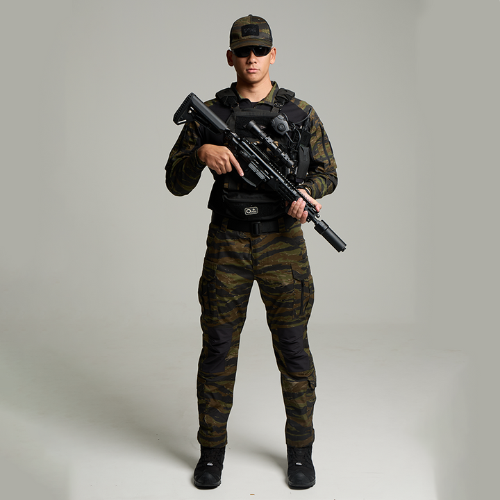 เสื้อทหาร Valor PX - Native Combat Shirt [Tiger Stripe] เสื้อคอมแบท ตำรวจพลร่ม