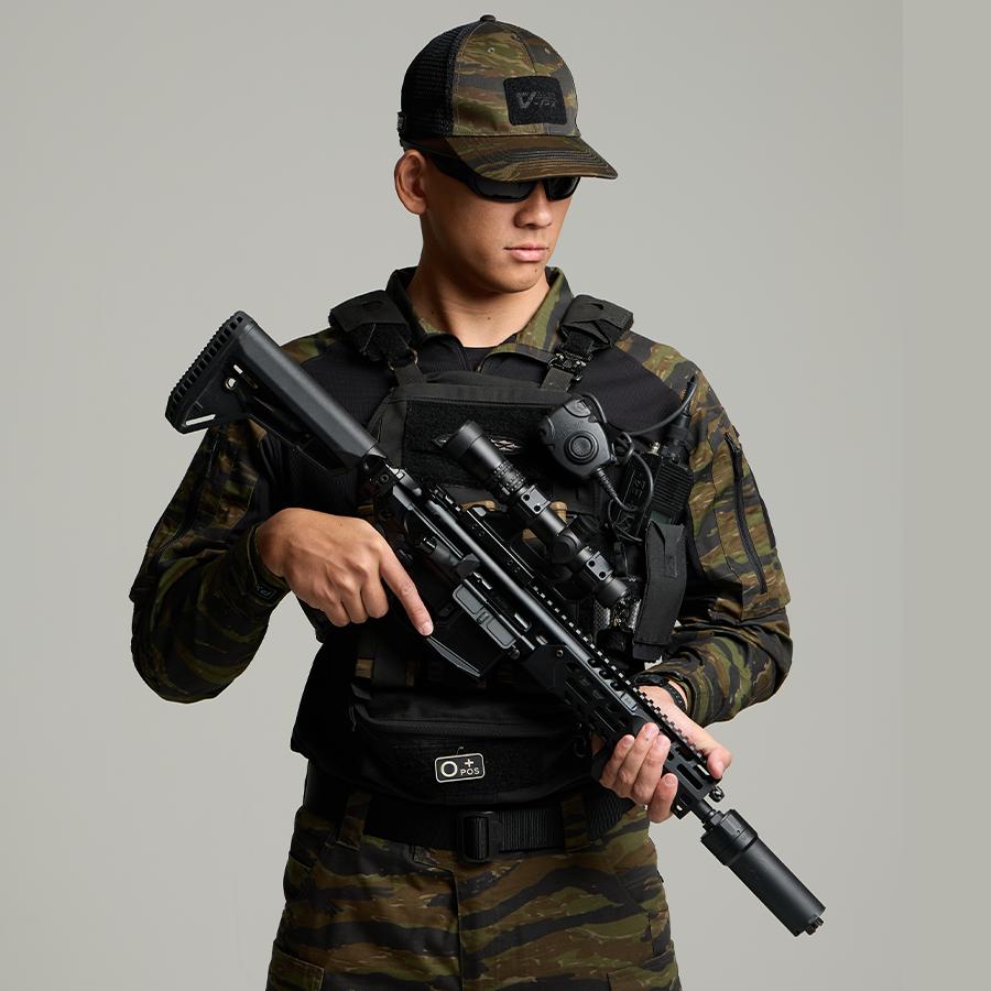 เสื้อทหาร Valor PX - Native Combat Shirt [Tiger Stripe] เสื้อคอมแบท ตำรวจพลร่ม