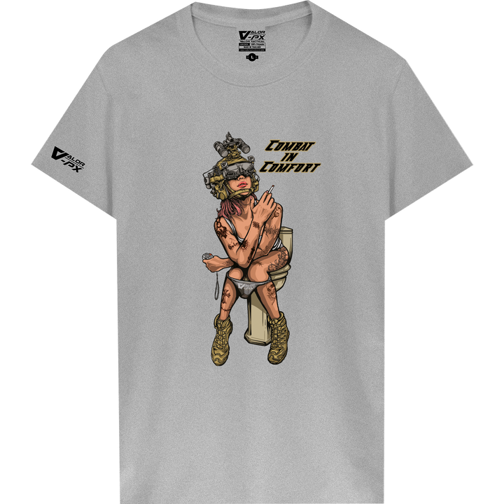 เสื้อยืดสกรีนลาย VALOR PX - Combat in Comfort T-Shirt เสื้อใส่เที่ยว ลายกราฟิก