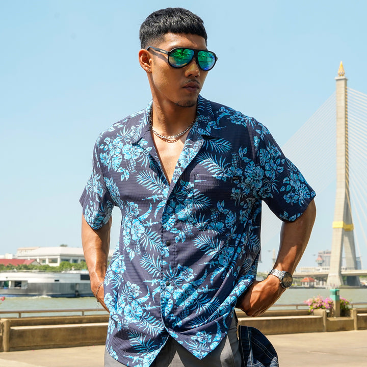 VALOR PX - Midnight Petal Hawaii Shirt
