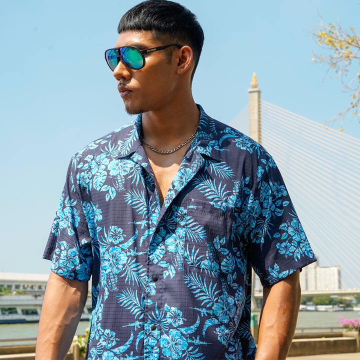 VALOR PX - Midnight Petal Hawaii Shirt