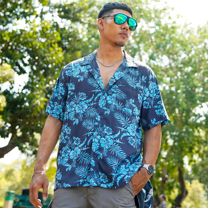 VALOR PX - Midnight Petal Hawaii Shirt